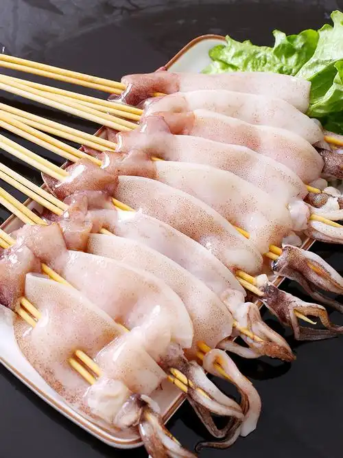 铁板烧烤大鱿鱼板串50g*20新鲜冷冻半成品鱿鱼海鲜火锅商用食材
