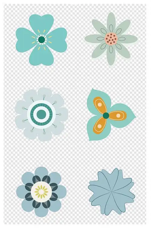 顺河花朵花瓣对称图形花元素