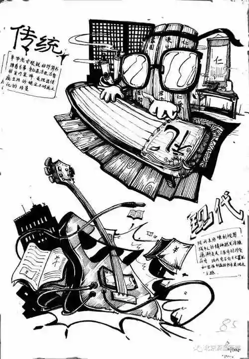 【深蓝北服班】优秀创意速写作品欣赏_北京深蓝画室_零二七艺考