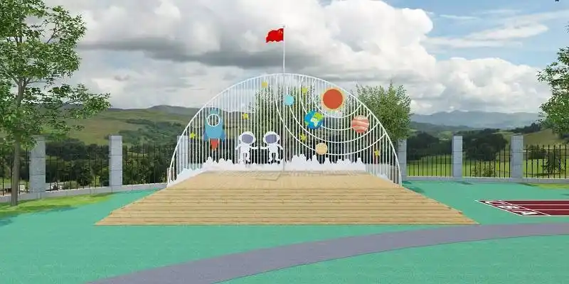 幼儿园设计干货:户外多功能舞台如何设计?_造型_升旗台_童趣