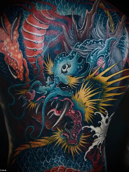 满背龙_纹身图案手稿图片_李昌的纹身作品集