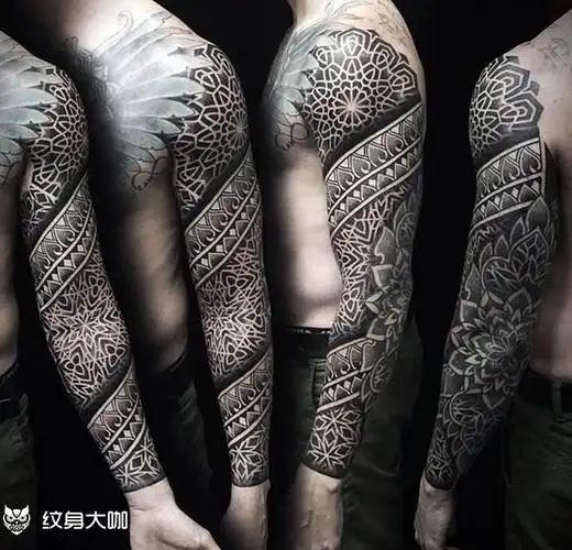 玛雅图腾臂_纹身图案手稿图片_林春燕的纹身作品集