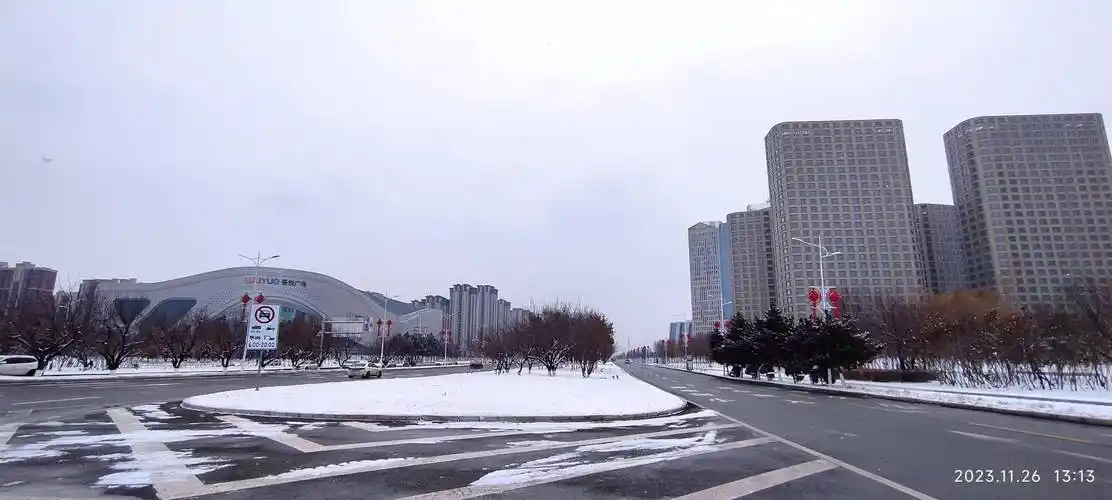 长春新区的两场小雪_雪景_雪花_城市