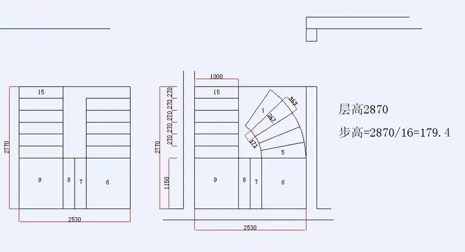 显示全部 你的空间比较大,楼梯做1000一点问题也没有,转角用