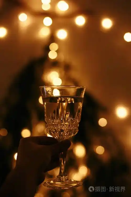 新年晚会快乐手握香槟酒杯