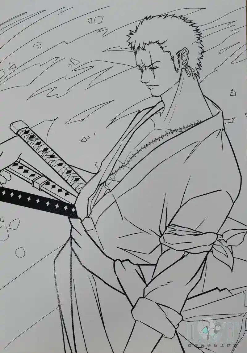 绘画过程 #手绘 #海贼王 #索隆 - 抖音