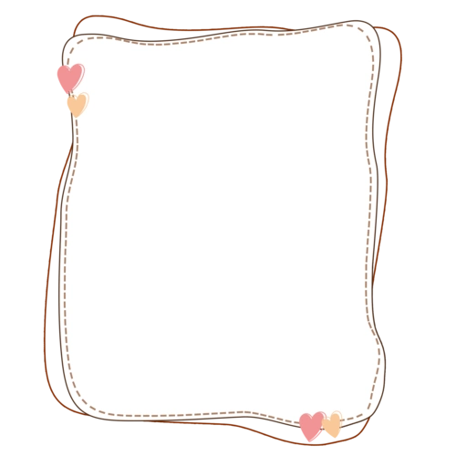 可爱卡通爱心不规则矩形边框