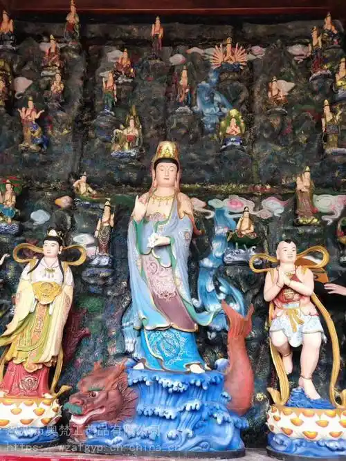 贴金玻璃钢海岛观音奥梵海岛观音风景区海岛观音供应