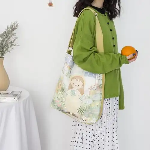 唐糖包袋xchara2021新款帆布包女韩版斜挎帆布布袋女士包袋