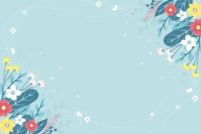 绿色小清新手绘花卉植物ppt背景