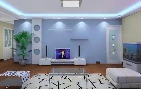 8款淡蓝色电视背景墙效果图