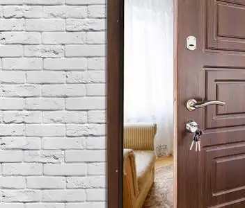 半开着的门的现代客厅特写照片