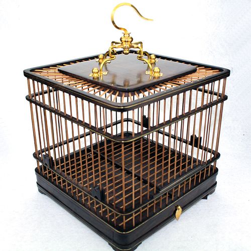 鸟笼正品多省包邮红绣眼靛颏玉鸟宠物红木乌木鸟笼