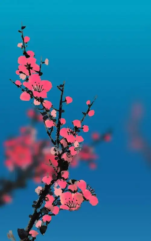 水墨画,梅花,创意,唯美,手机壁纸水墨画梅花个性的手机壁纸