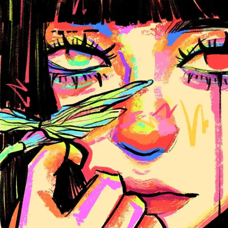 彩色艺术感抽象头像78(手绘头像73/100) 96工具99:procreate