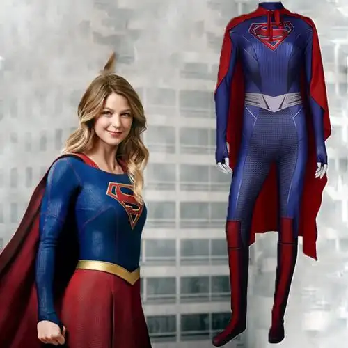 dc漫画女超人衣服supergirl角色扮演紧身连体衣漫画cosplay服装