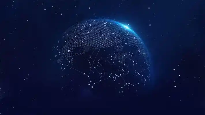 4张具有科技感的蓝色点线星球ppt背景图片