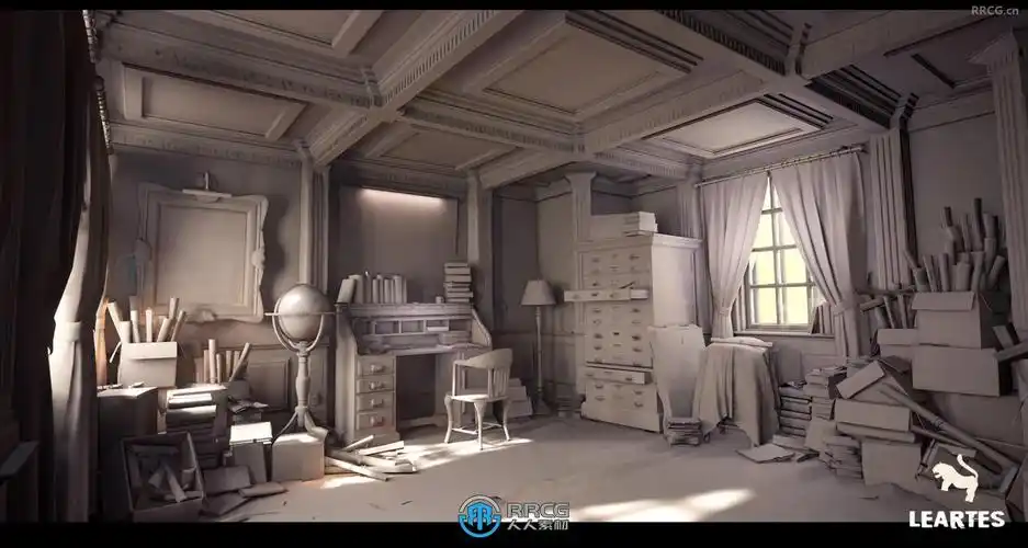 维多利亚风格探险历史研究室内环境场景ue游戏素材