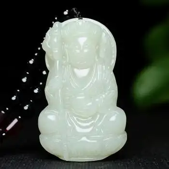 地藏王菩萨玉吊坠新疆和田玉地藏菩萨吊坠玉石挂件男女玉坠牌带证书珠