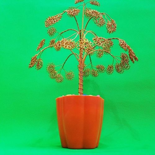 云漫卿铜丝工艺品 仿铜丝编织工艺品装饰品工艺品摇钱树发财树景观树