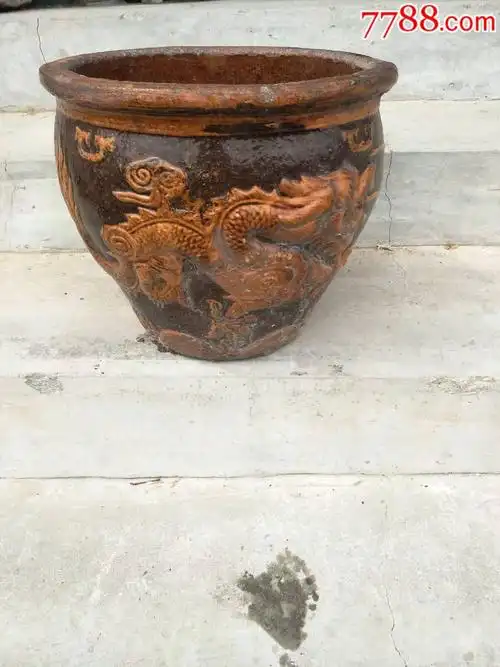清代老龙缸花盆,完整无磕碰包老