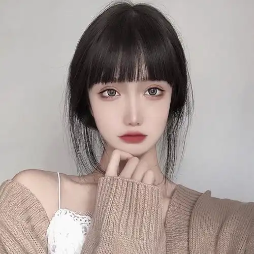 lisa同款漫画刘海假发圆脸齐平假刘海女自然刘海片