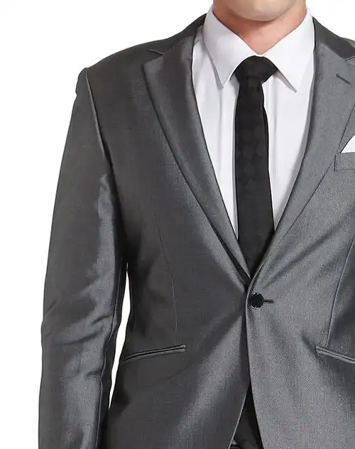 银灰色商务气质长袖西服套装