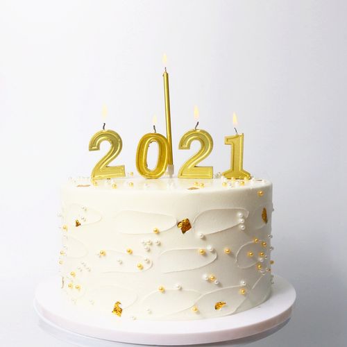 2021金色数字蜡烛生日蛋糕装饰0-9金色数字许愿蜡烛ins镀金铅笔蜡