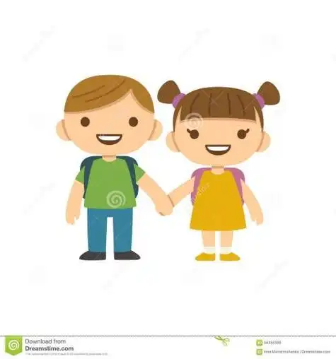 画两个好朋友手牵手简笔画