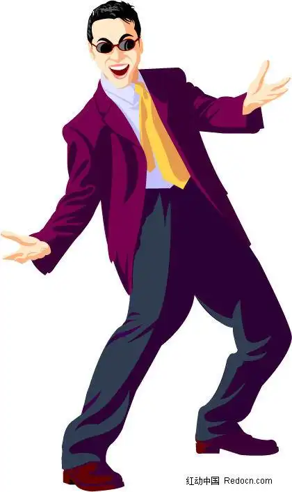 免费素材 矢量素材 矢量人物 男性男人 戴墨镜的嚣张男人 请您分享