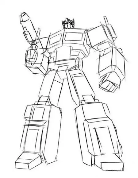 儿童简笔画擎天柱的画法图片