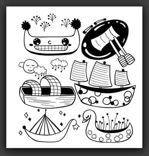 线条画|黑白线条画|儿童画简笔画简笔画教程文化7款手绘简笔画分割线