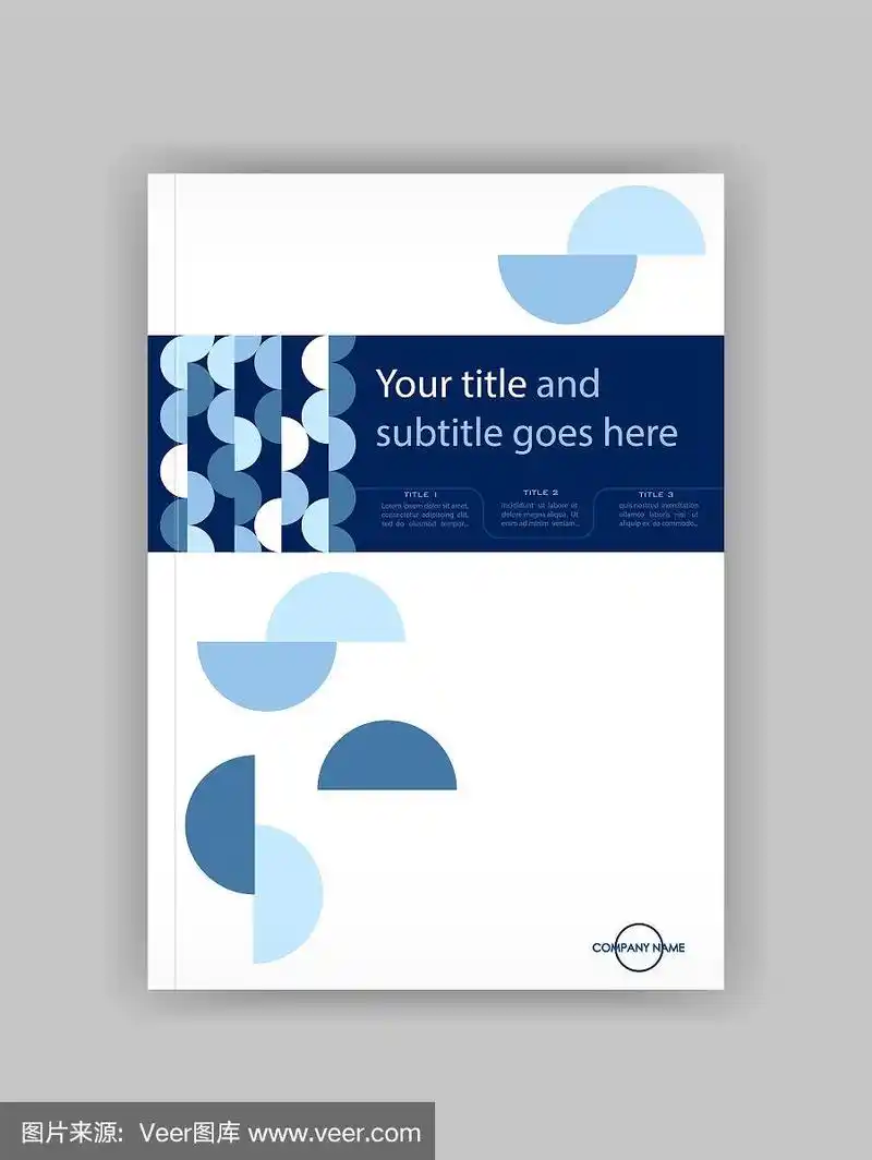 蓝色a4商业书籍封面设计模板.