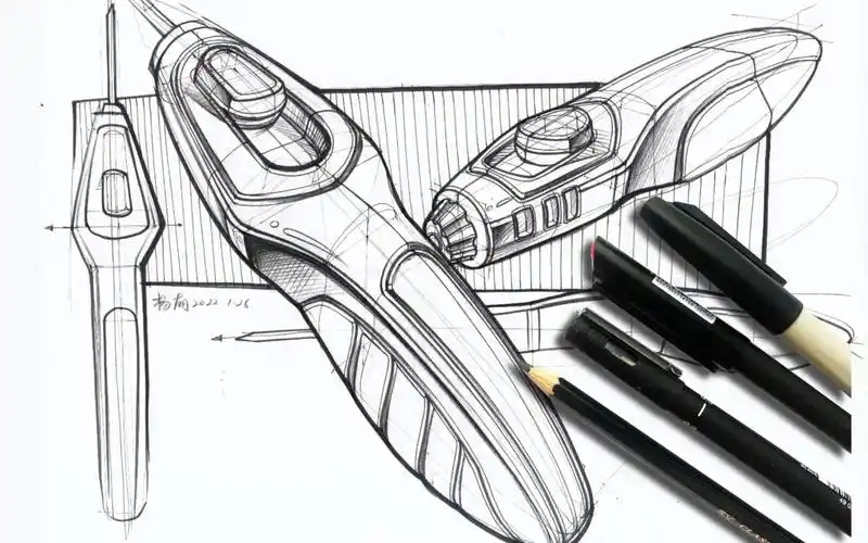 【工业设计手绘-医疗产品采血器】多角度针管笔线稿_哔哩哔哩