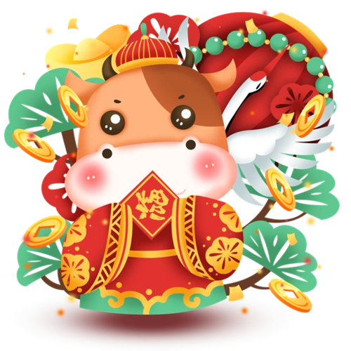 2021卡通牛年贺岁吉祥物
