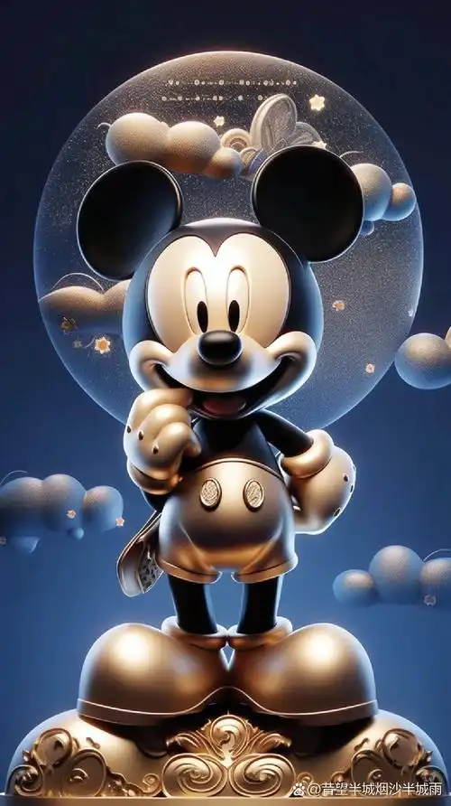 超清壁纸 土豪金 米奇老鼠