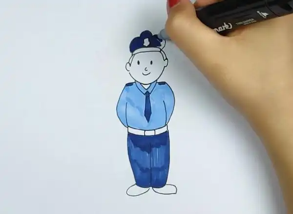 警察怎么画全身简笔画  简单的警察简笔画图片