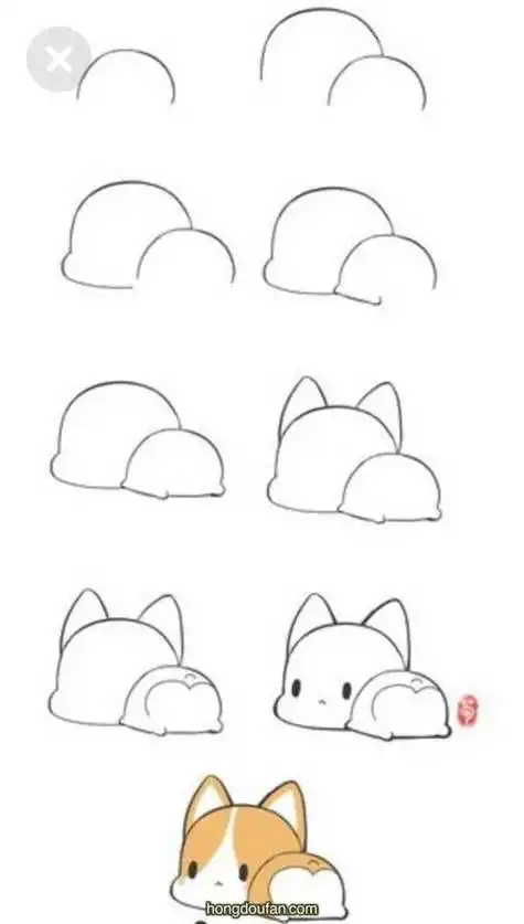 怎样用简笔画画柯基