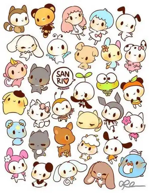 可爱小动物简笔画手账萌萌哒的小动物简笔画,每一个都超可爱!