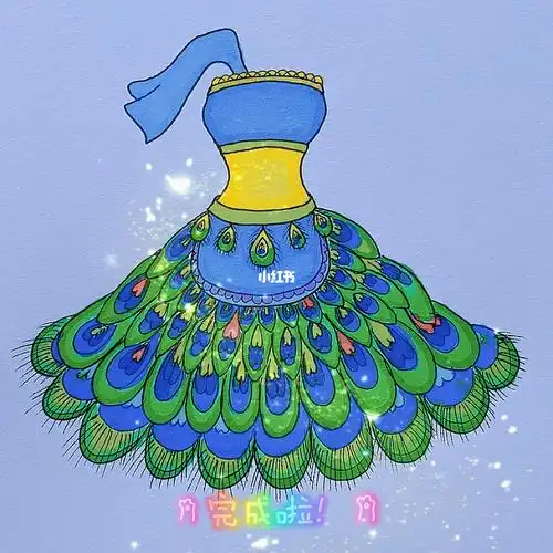 画叶罗丽孔雀的裙子猜猜下一个画谁