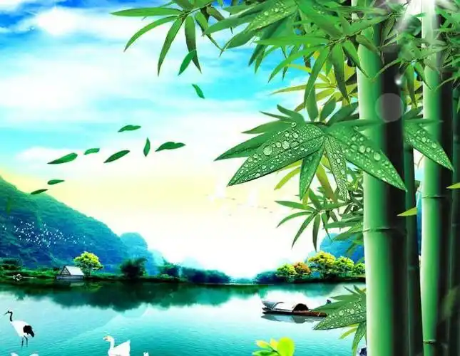 竹韵青山秀水图片