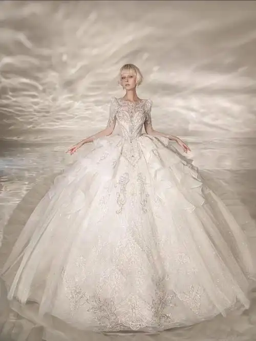 仙女必拍的轻奢欧式婚纱宫廷风婚纱