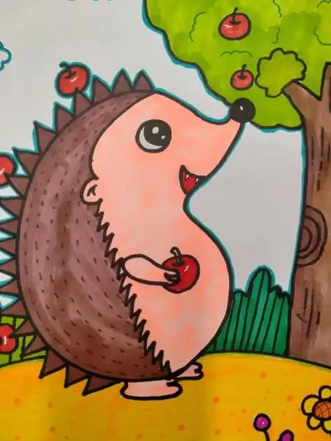 一年级简笔画刺猬