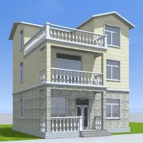 c350二层半欧式小户型别墅设计图纸新农村自建简单小洋楼样图效果