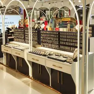 耳环首饰展示架饰品店货架珠宝头饰发饰中岛柜展示柜陈列柜多功能