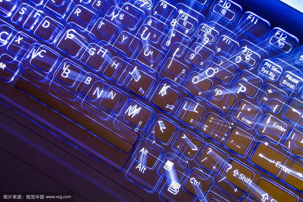 电脑键盘按键特写背景图