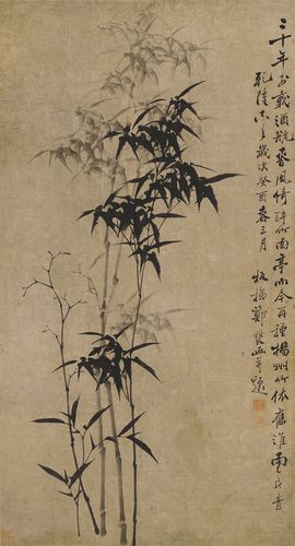 艺术微喷仿古画郑燮郑板桥国画水墨写意竹子画真迹复制画名画装饰
