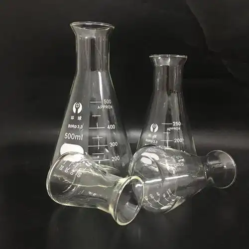 玻璃三角烧瓶锥形瓶50ml200ml250ml500ml1000ml实验室广口三角瓶