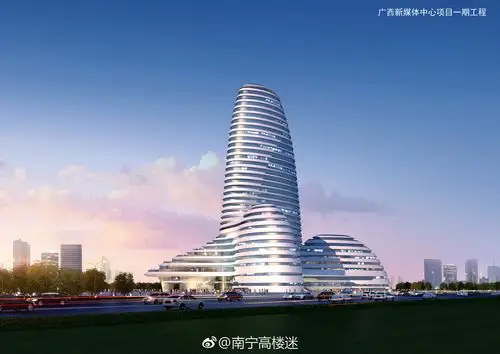 建设纪实广西新媒体中心1447米31层建成