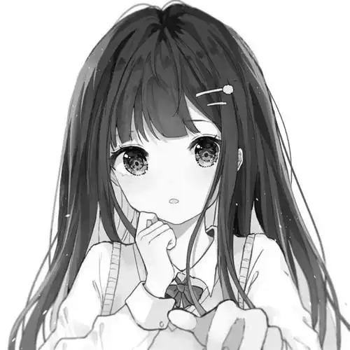 动漫黑白头像情侣不明显一左一右图片